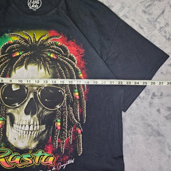 La Pura Vida tag Skull "Rasta" Rincón de Guayabitos Graphic T-Shirt Size XL - Picture 5 of 6
